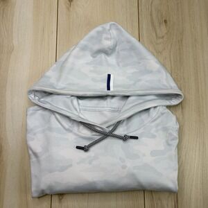Rhoback Womens Blue Camo Performance Pullover Hoodie Size Medium Logo